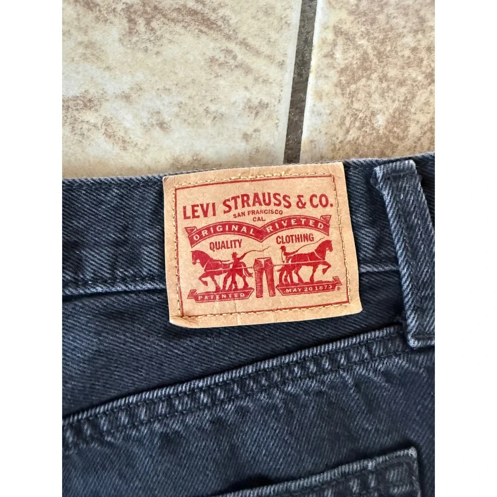 Levis 94 Baggy Jeans Womens 28x31 Washed Black Wide Leg Denim A3510-0000